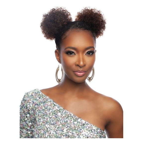Mane Concept Pristine Queen 100% Human Hair Drawstring Ponytail - PQWNT05 DOUBLE AFRO PUFF (F1B/30)