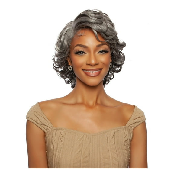 Mane Concept Red Carpet Synthetic Flip Curl Bob Deep Part HD Lace Front Wig - RCMS284 CRYSTAL (1B)