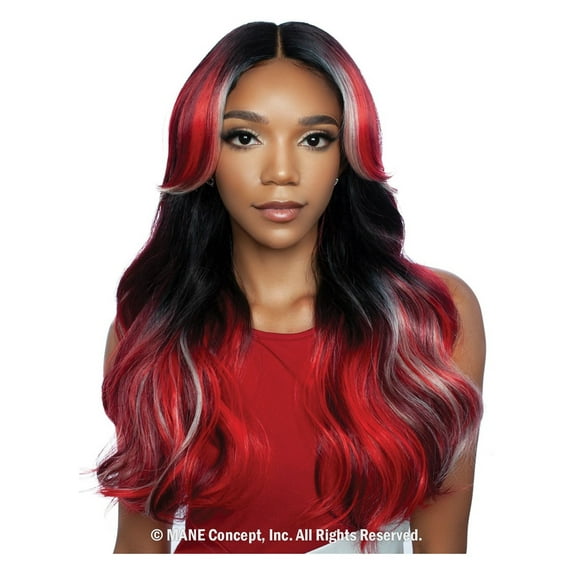 Mane Concept Red Carpet Synthetic HD 4" Deep Part Lace Front Wig - RCTD212 BLAIRE (SR1B/HBLONDE/RED)