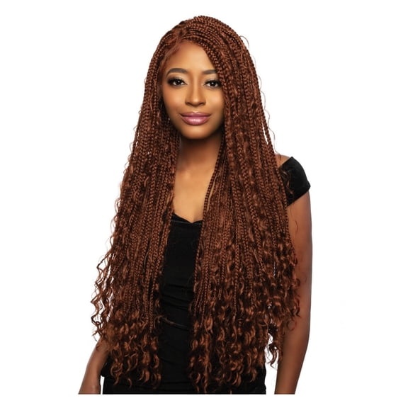 Mane Concept Red Carpet Synthetic HD Lace Wig - RCHB208 13x4 FREE PART BOHO BOX BRAID 30" (T1B/30)