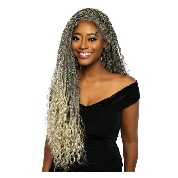 Mane Concept Red Carpet Synthetic HD Lace Wig - RCHB208 13x4 FREE PART BOHO BOX BRAID 30" (T1B/613)
