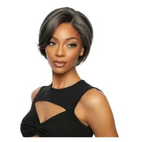 Mane Concept Red Carpet Synthetic Layered Bob Deep Part HD Lace Front Wig - RCMS281 LENTI (ASHBLACK)
