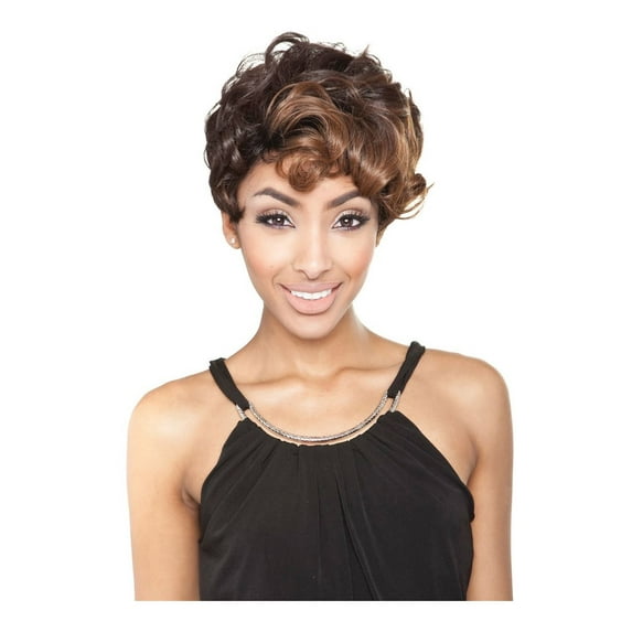 Mane Concept Red Carpet Synthetic Short Curly Bang Full Wig - RCP178 KEYSHIA (1B)
