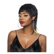Mane Concept Red Carpet Synthetic Short Cut Full Wig - RCP1082 MULLET 1 (BT1B/RAINBOW)