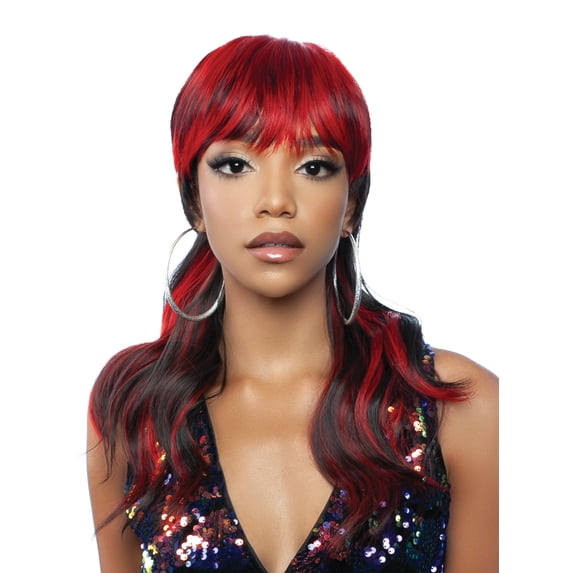 Mane Concept Red Carpet Synthetic Short Cut Full Wig - RCP1083 MULLET 2 (1B)