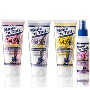Mane n Tail Curls Day Full Line Set | Curls Defining Cream 6.5 Oz + Enhancing Smoothies 6.5 Oz + Daily Moisture Lotion 6.5 Oz + Curl Refresher Spray 3.4 Oz