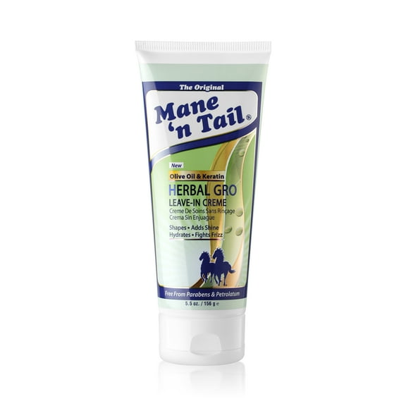 Mane 'n Tail Herbal Gro Leave-In Creme Therapy  Maximum Volume & Shine, Nourishing & Strengthening Formula for Thicker, Fuller Hair (5.5 oz)