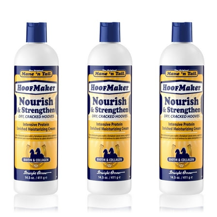 Mane 'n Tail Hoofmaker Hand & Nail Therapy (14.5 Oz Each, 3 Pack) – Fragrance-Free, Biotin & Collagen-Enriched Moisturizing Cream for Strengthening Dry, Cracked Hooves