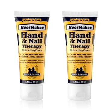 Mane 'n Tail Hoofmaker Hand & Nail Therapy (3.4 Oz Each, 2 Pack) – Fragrance-Free, Biotin & Collagen-Enriched Moisturizing Cream for Dry, Cracked Skin & Nails