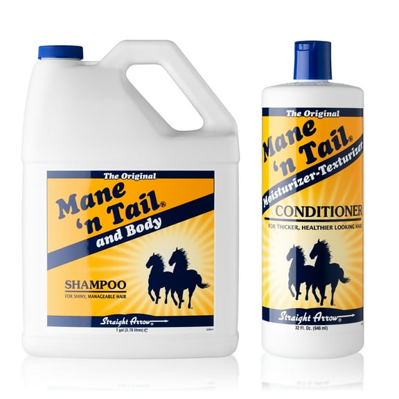 Mane 'n Tail Shampoo (1 Gallon) & Conditioner (32 oz) for Horses and Dogs – High Lather, Moisturizing Formula for Healthier Manes and Tails