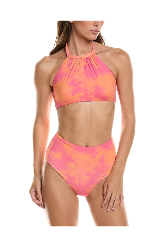 í womens Manebi 2pc Braided Halter Neck Bikini Set, 2, Orange