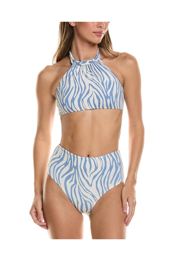 í womens Manebi 2pc Braided Halter Neck Bikini Set, 3, Purple