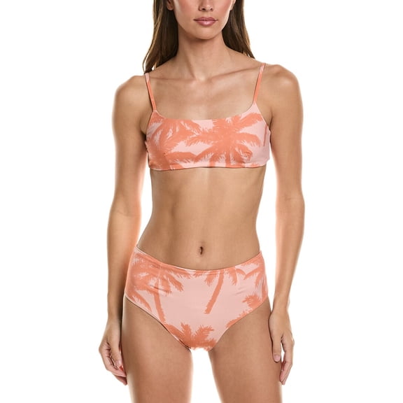 Manebí womens Manebi 2pc Ribbed Bralette Bikini Set, 1, White