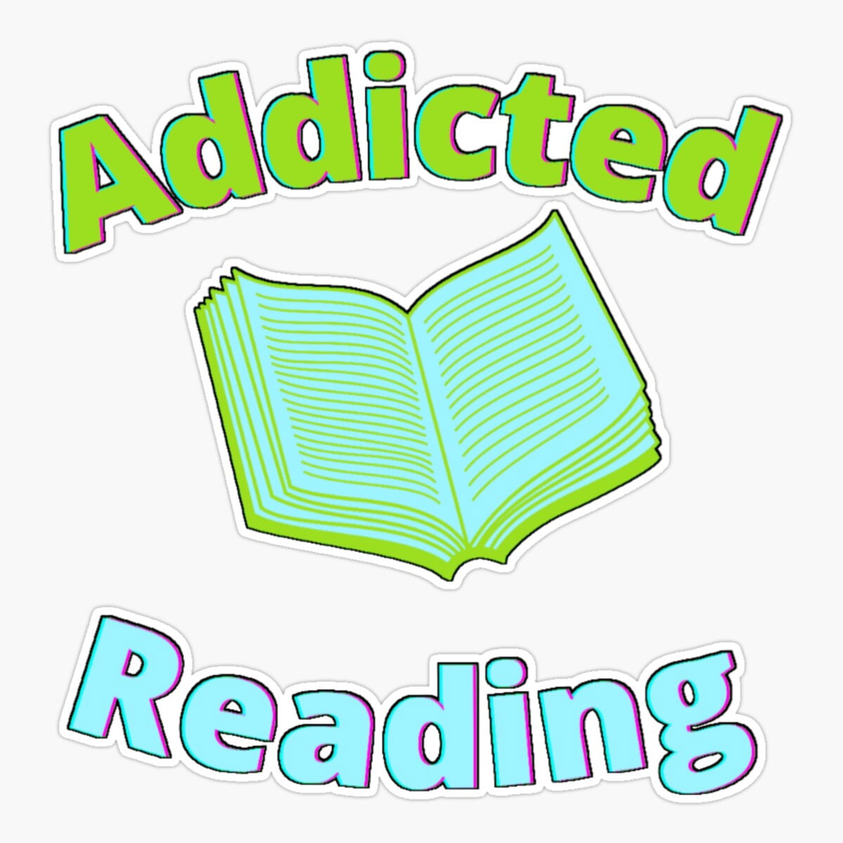 Maneki Addicted To Reading 2 Sticker, Phone Decal Water Bottle Stickers ...