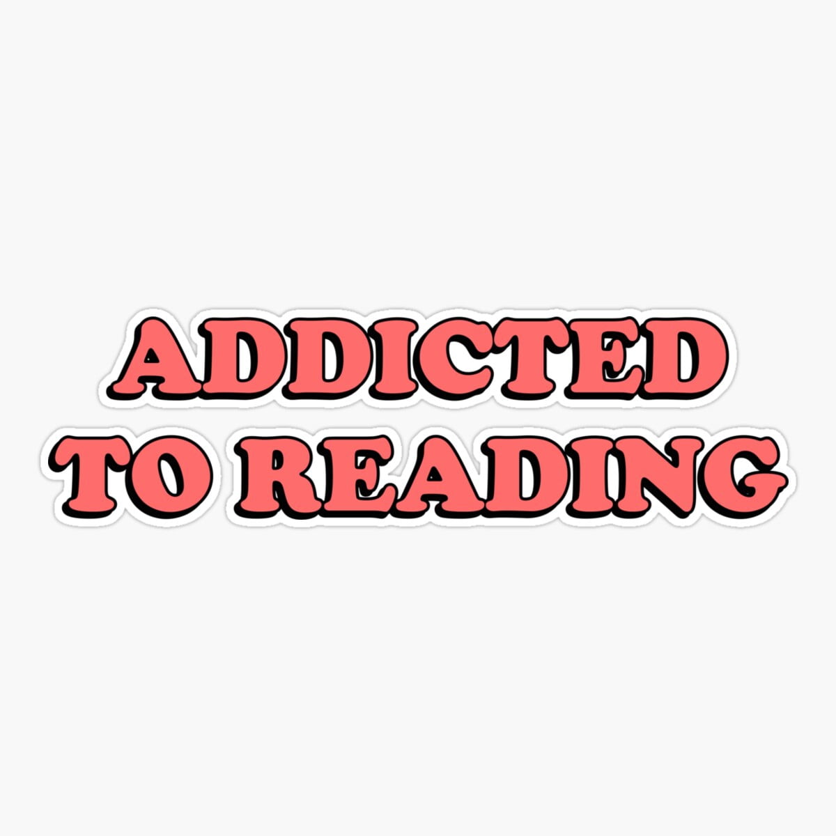 Maneki Addicted To Reading - Avid Reader Book Lover Bookworm Sticker ...