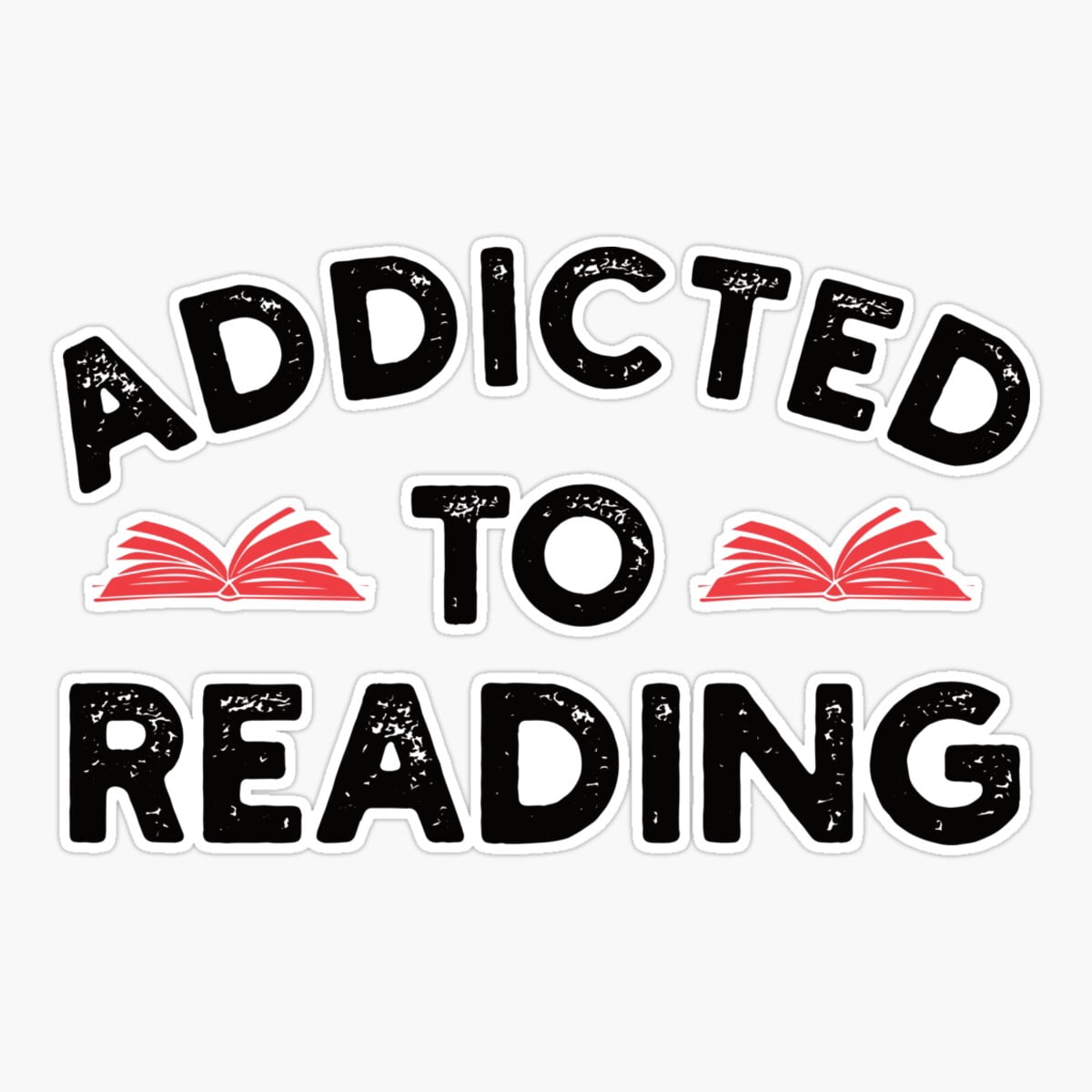 Maneki Addicted To Reading - Book Lover - Bookaholic Git Sticker, Phone ...