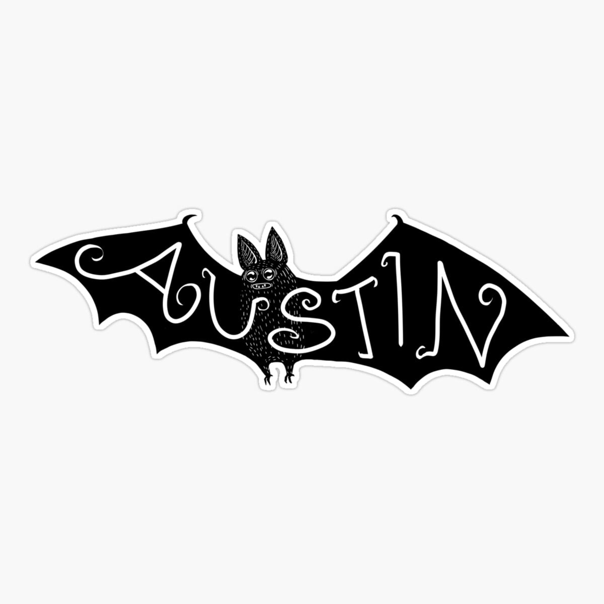 Maneki Austin Texas Bat Er, Phone Decal Water Bottle Stickers Car ...