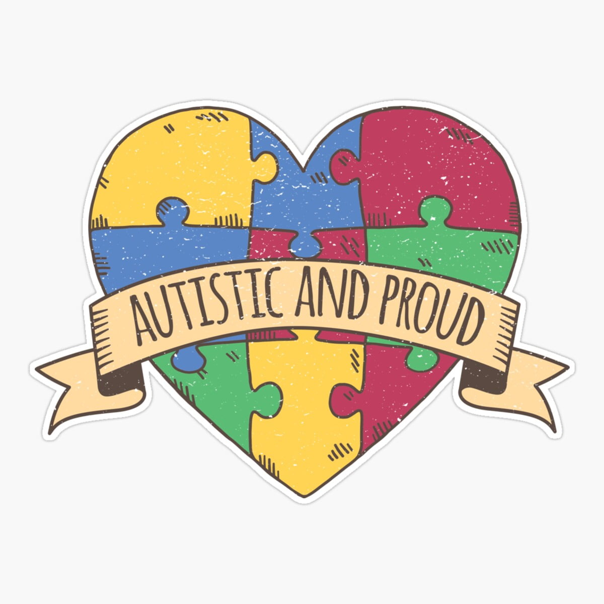 Autism Awareness Puzzle Pieces Stickers 2-Pack - Waterproof Vinyl Decals For Car, Laptop, Bottle