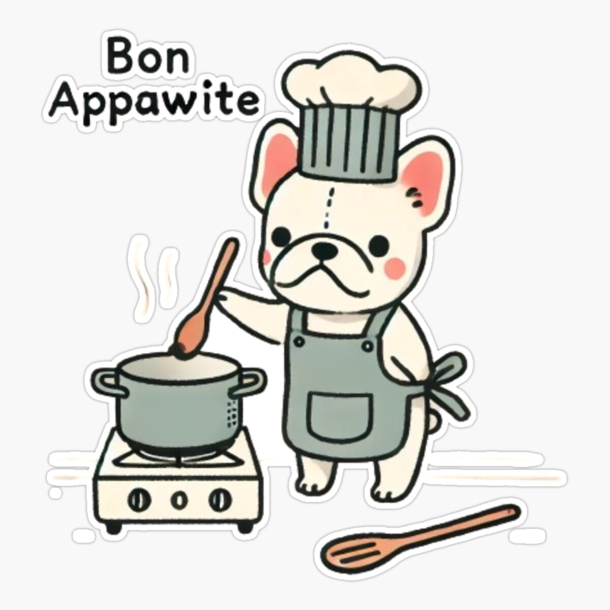 Che Sticker Maneki Bon Appawtite: Rench Bulldog Che Sticker, Phone Decal Water ...
