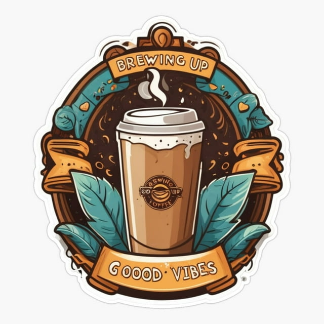 Maneki Brewing Up Good Vibes - Coffee Lovers Vintage Brew Er, Phone Decal Water Bottle Stickers Car Decals, Funny Birthday Gift