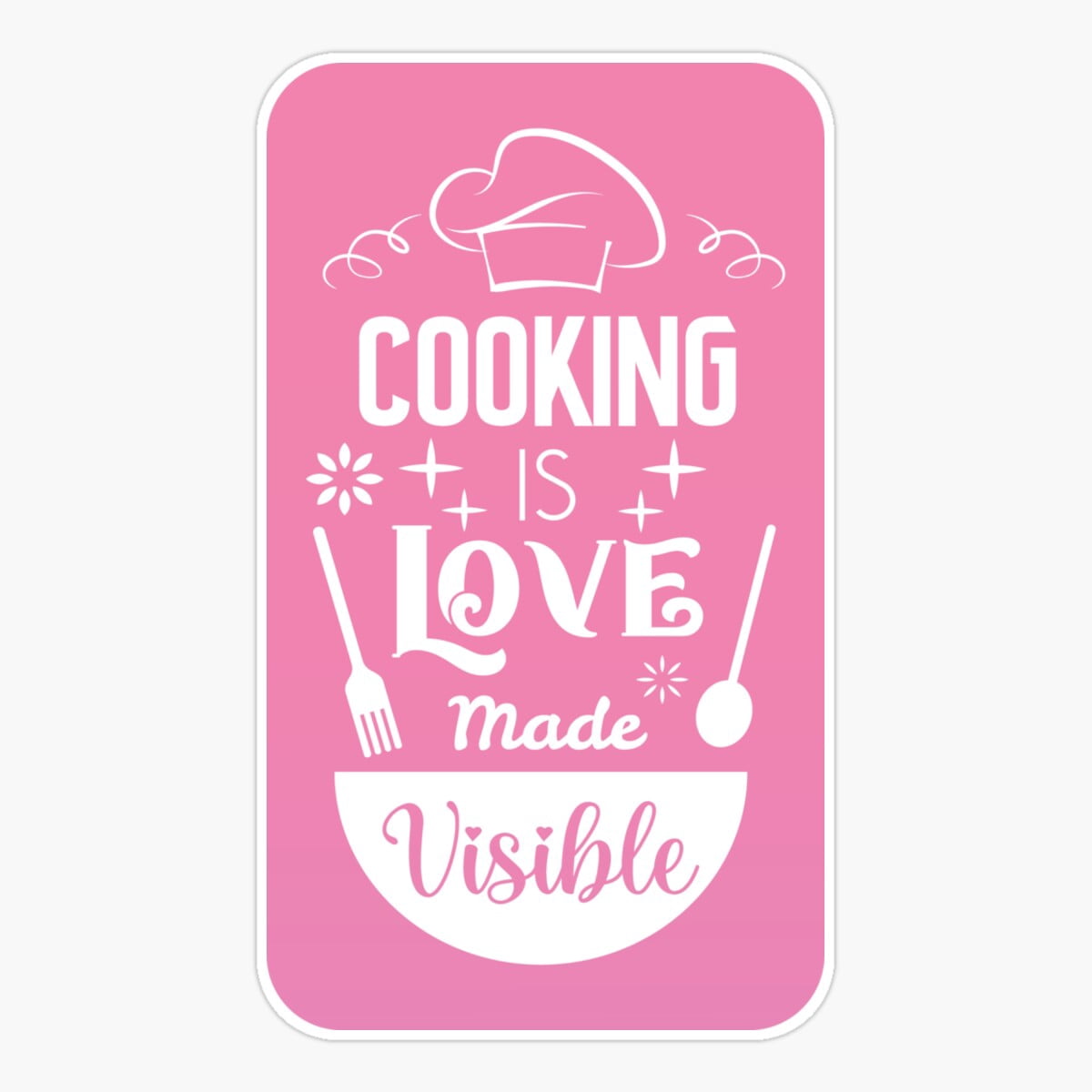 Maneki Cooking Is Love Made Visible Sticker, Phone Decal Water Bottle ...