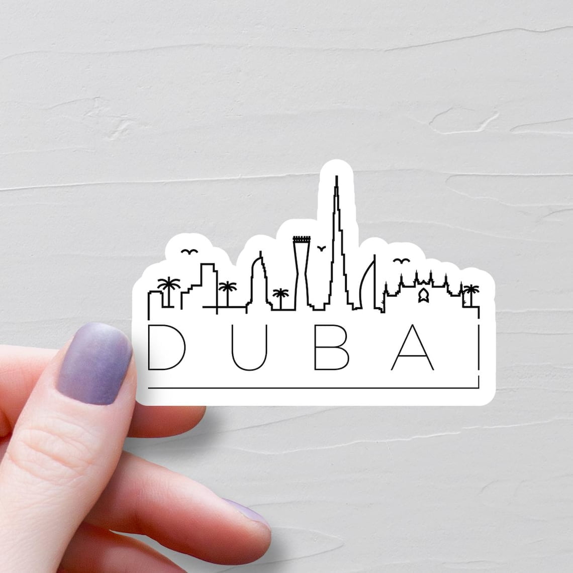 Squiddy Dubai Skyline Sticker - Vinyl Decal For Laptop, Phone, Bottle