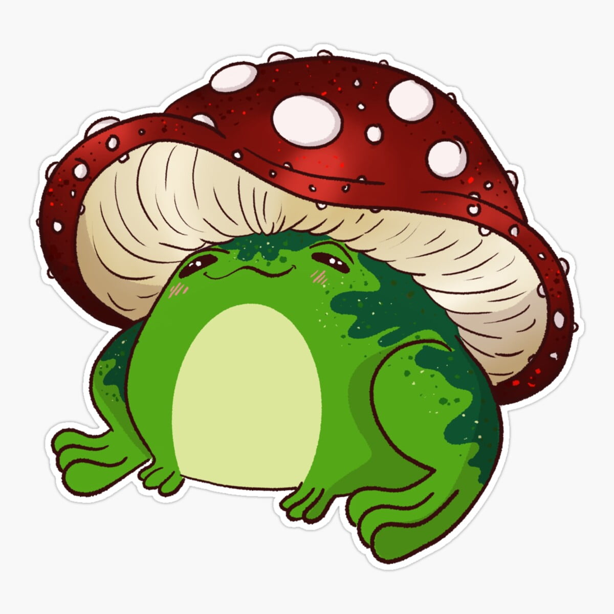 Maneki Frog Shroom Sticker, Phone Decal Water Bottle Stickers Car ...