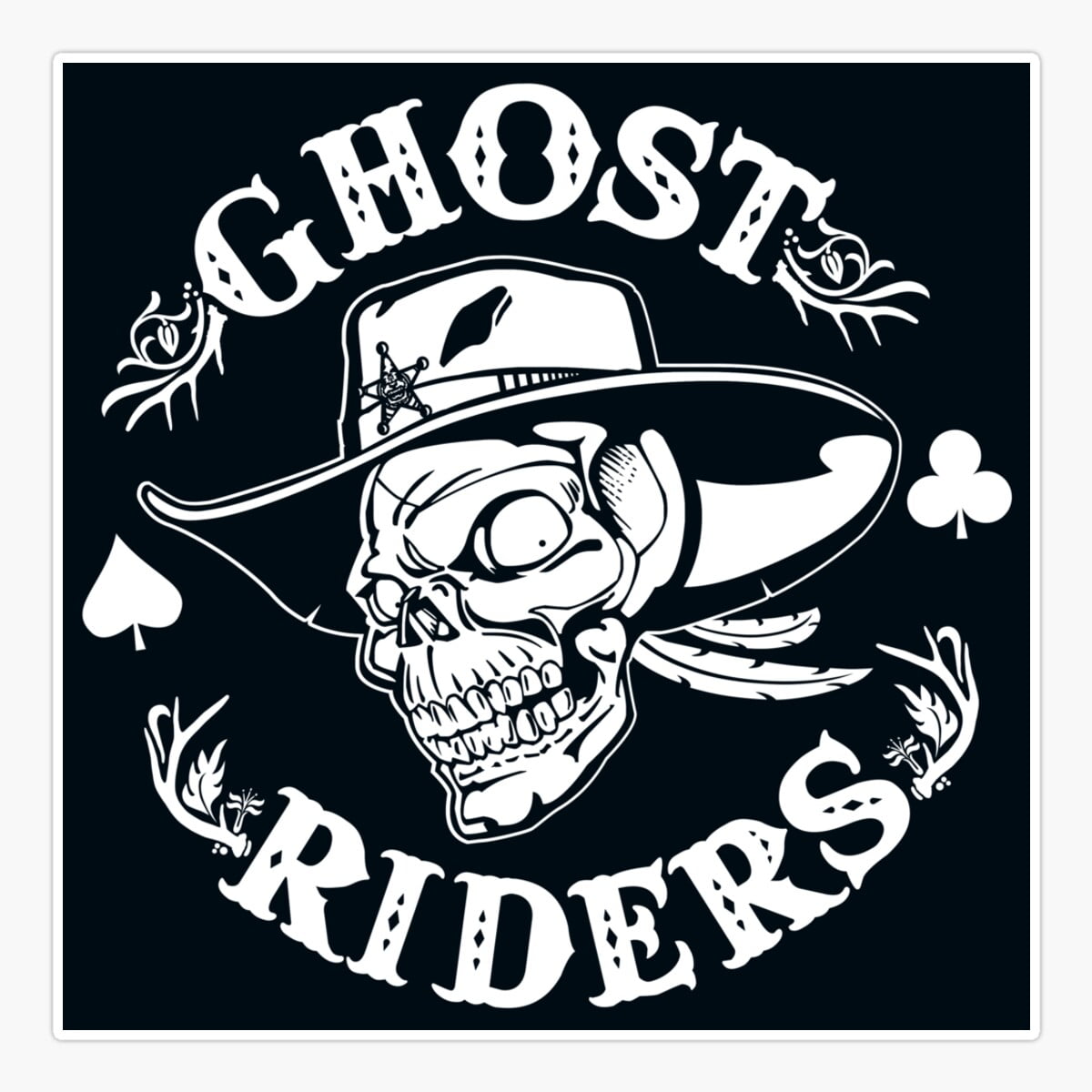Maneki Ghost Riders White Er, Phone Decal Water Bottle Stickers Car ...