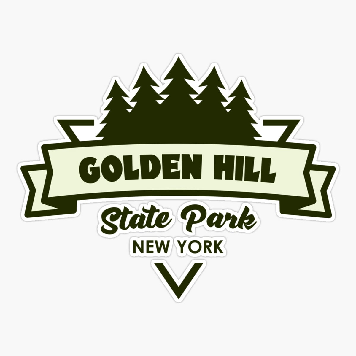 Maneki Golden Hill State Park New York Trees And Ribbon Er, Phone Decal ...