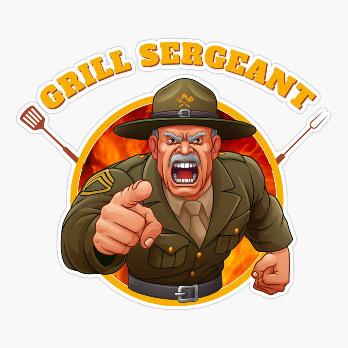 Maneki Grill Sergeant: Che Design 1 Sticker, Phone Decal Water Bottle ...