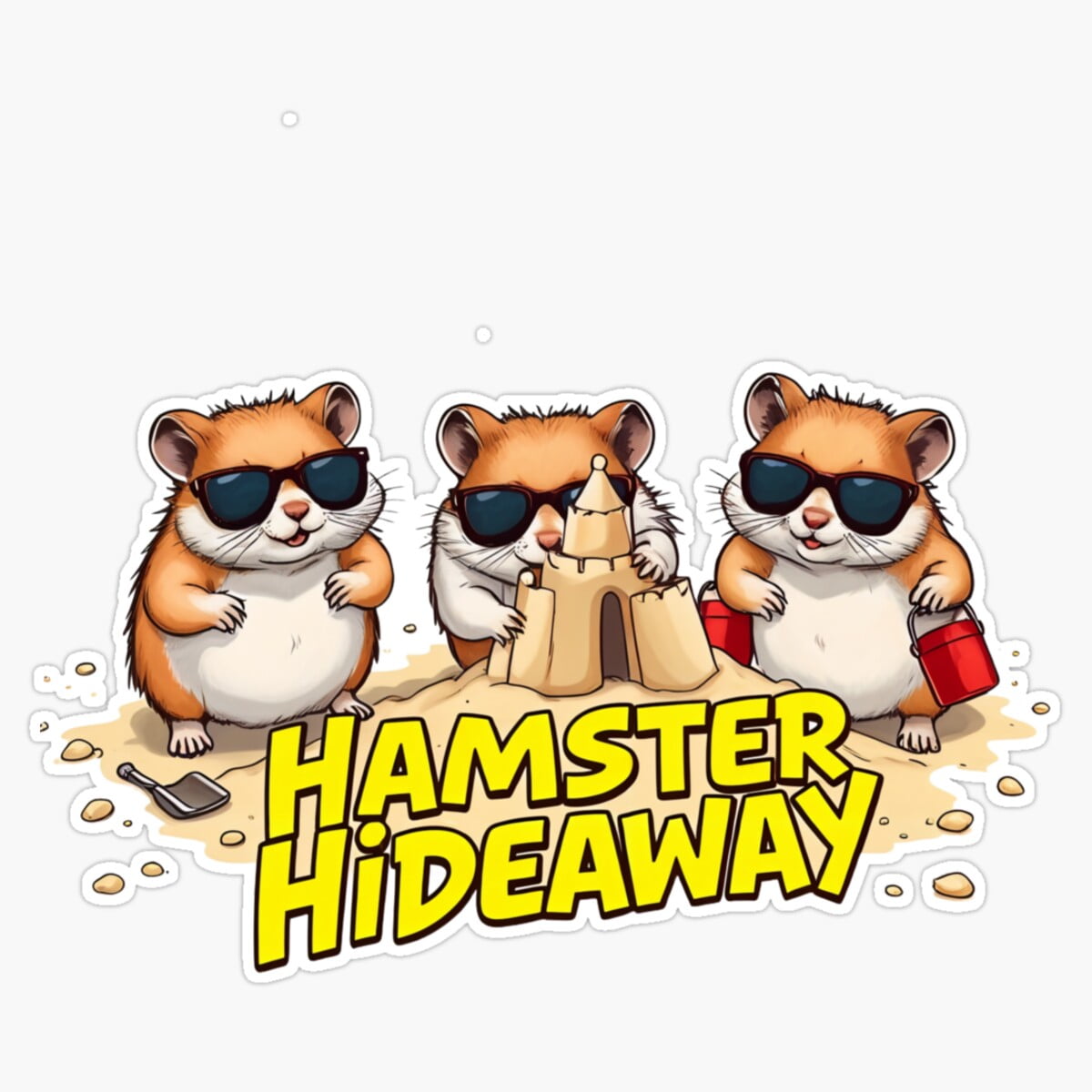 Image showcasing Maneki Hamster Hideaway Playful Hamster Beach Day - Cute Summer Fun ...