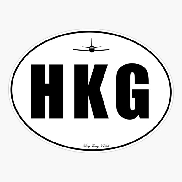 Maneki Hkg Hong Kong China Airport Code Sticker, Phone Decal Water Bottle Stickers Car Decals, Funny Birthday Gift