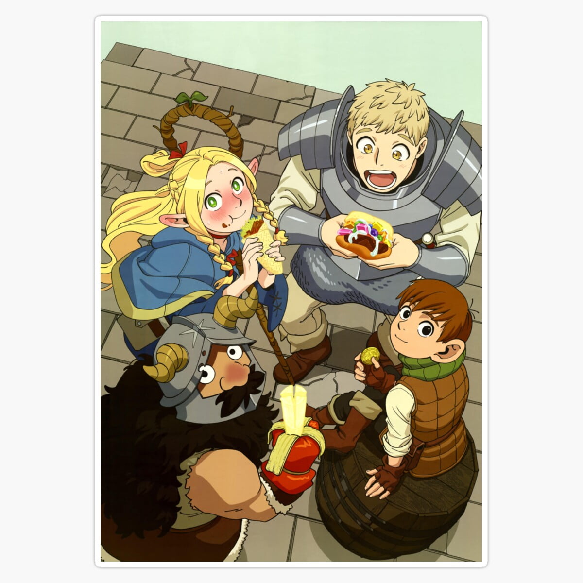 Dungeon Meshi Anime Tote Bag - Funny Dunmesh Gift For Manga Fans, Double-Sided Printed Canvas Bag For Shopping, Work, Travel