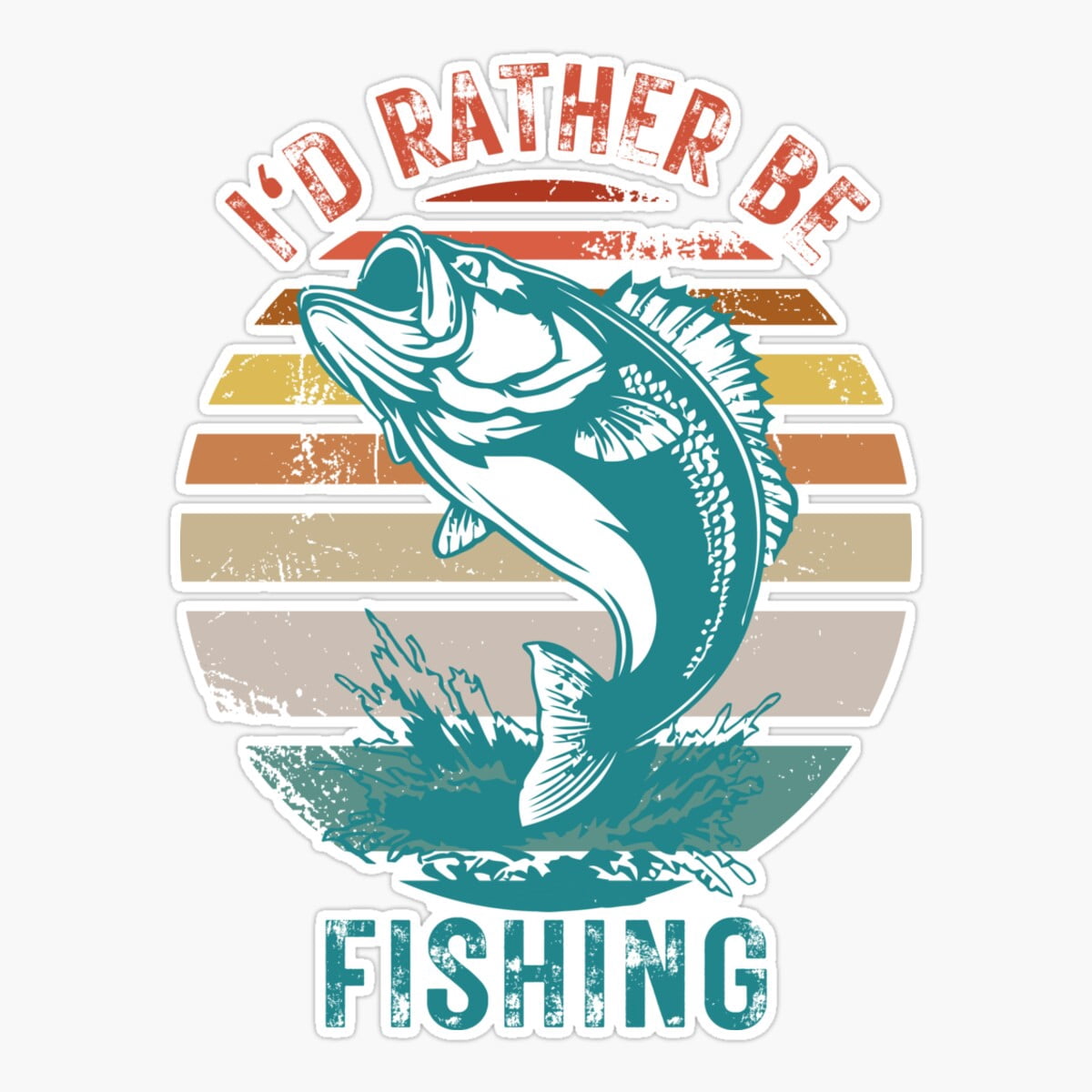 Maneki I'D Rather Be Ishing, Outdoor Ishing Hobby, Retro Sunset Ishing ...
