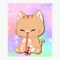 thumbnail image 1 of Maneki Kawaii Cat Boba Tea Er Er, Phone Decal Water Bottle Stickers Car Decals, Funny Birthday Gift, 1 of 4