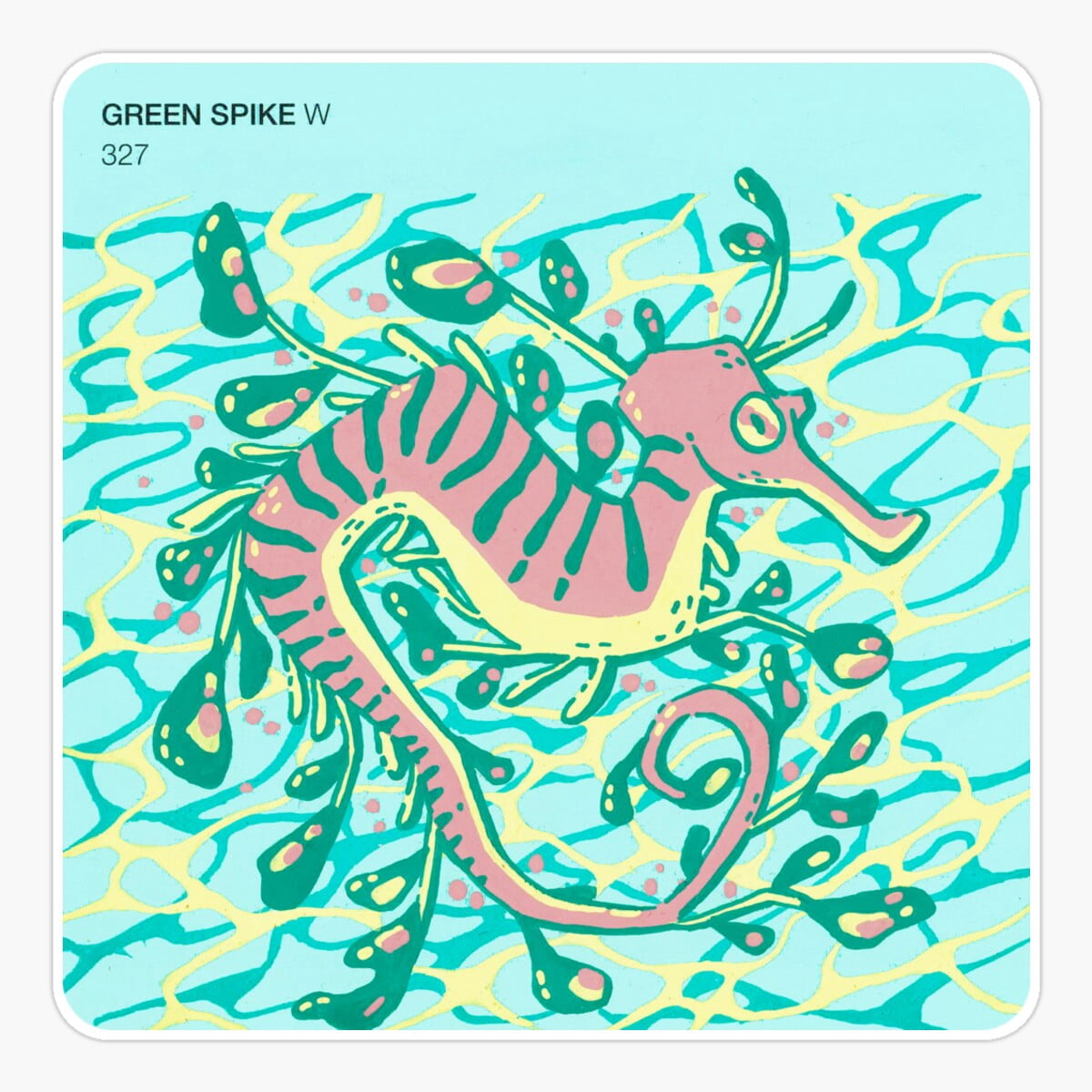 Swarch Sticker Maneki Leafy Sea Dragon Paint Swatch Sticker, Phone Decal Water Bottle ...