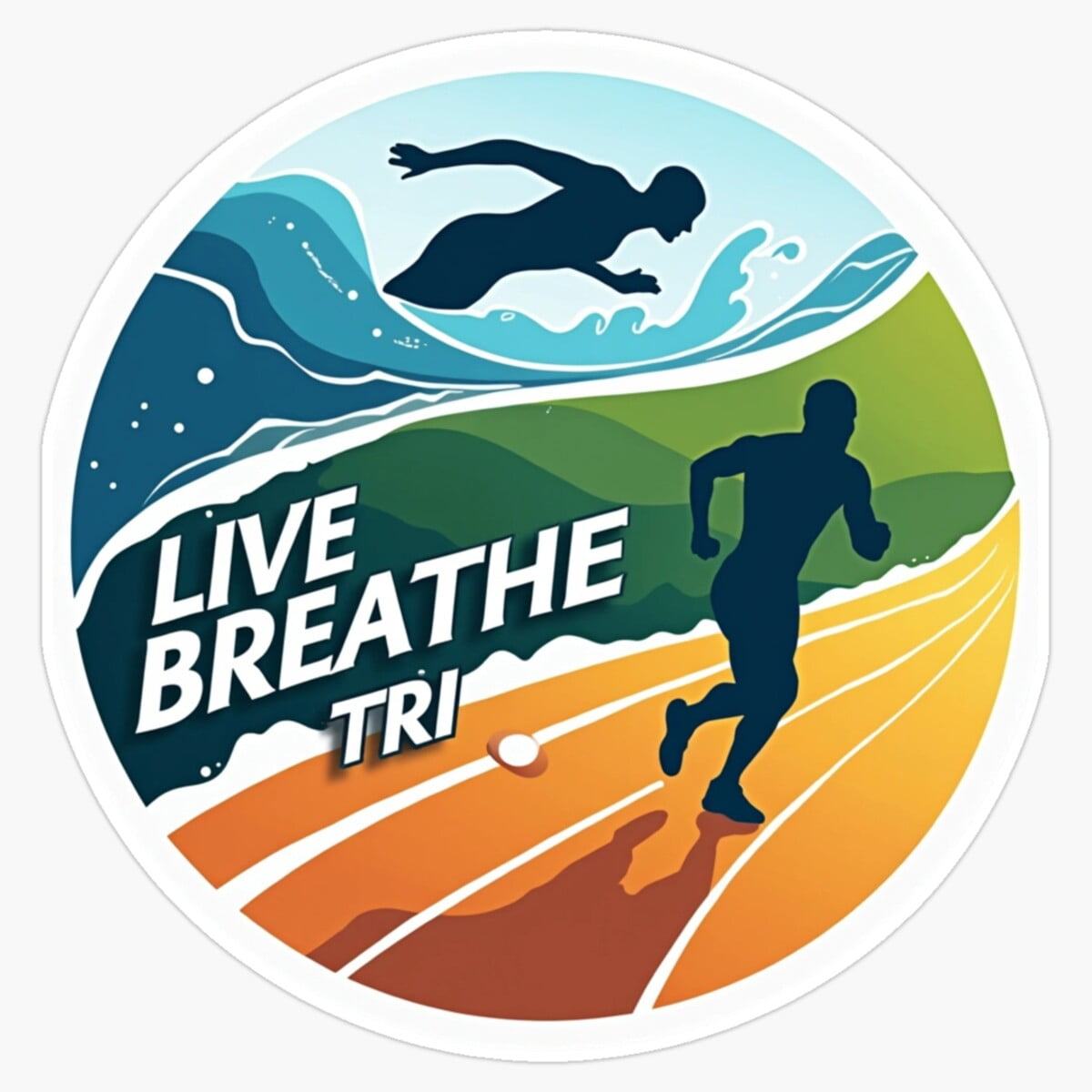 Maneki Live, Breathe, Tri – Bold Triathlon Lifestyle Graphic For ...