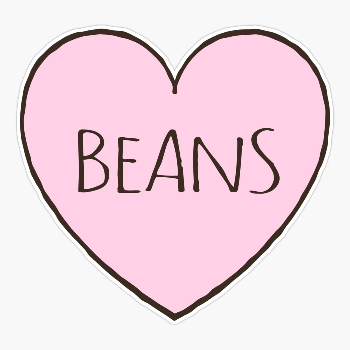 Pink Sticker Bean Maneki Love Beans Er - Pink Heart Er, Phone Decal Water Bottle Stickers ...