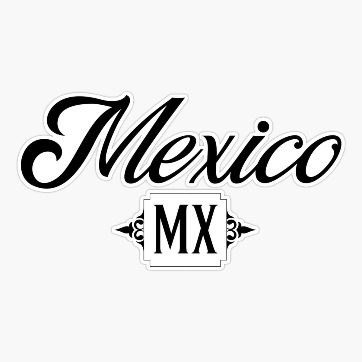 Maneki Mexico Country Code, Mx Sticker, Phone Decal Water Bottle ...