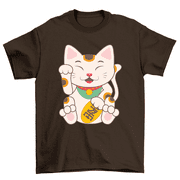 JAX OF HEARTS Maneki Neko Lucky Japanese Cat Cute Good Luck Kitten T-Shirt Men Women