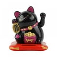 thumbnail image 1 of Maneki Neko Solar Powered Lucky Cat Happy Cat Waving Arm Fortune Cat Black, 1 of 5