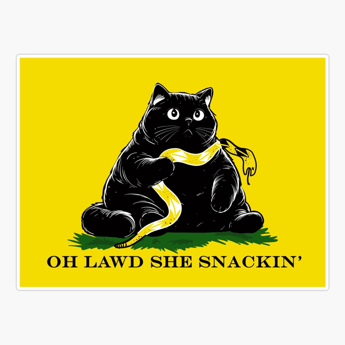 Maneki Oh Lawd She Snackin Sticker, Phone Decal Water Bottle Stickers ...