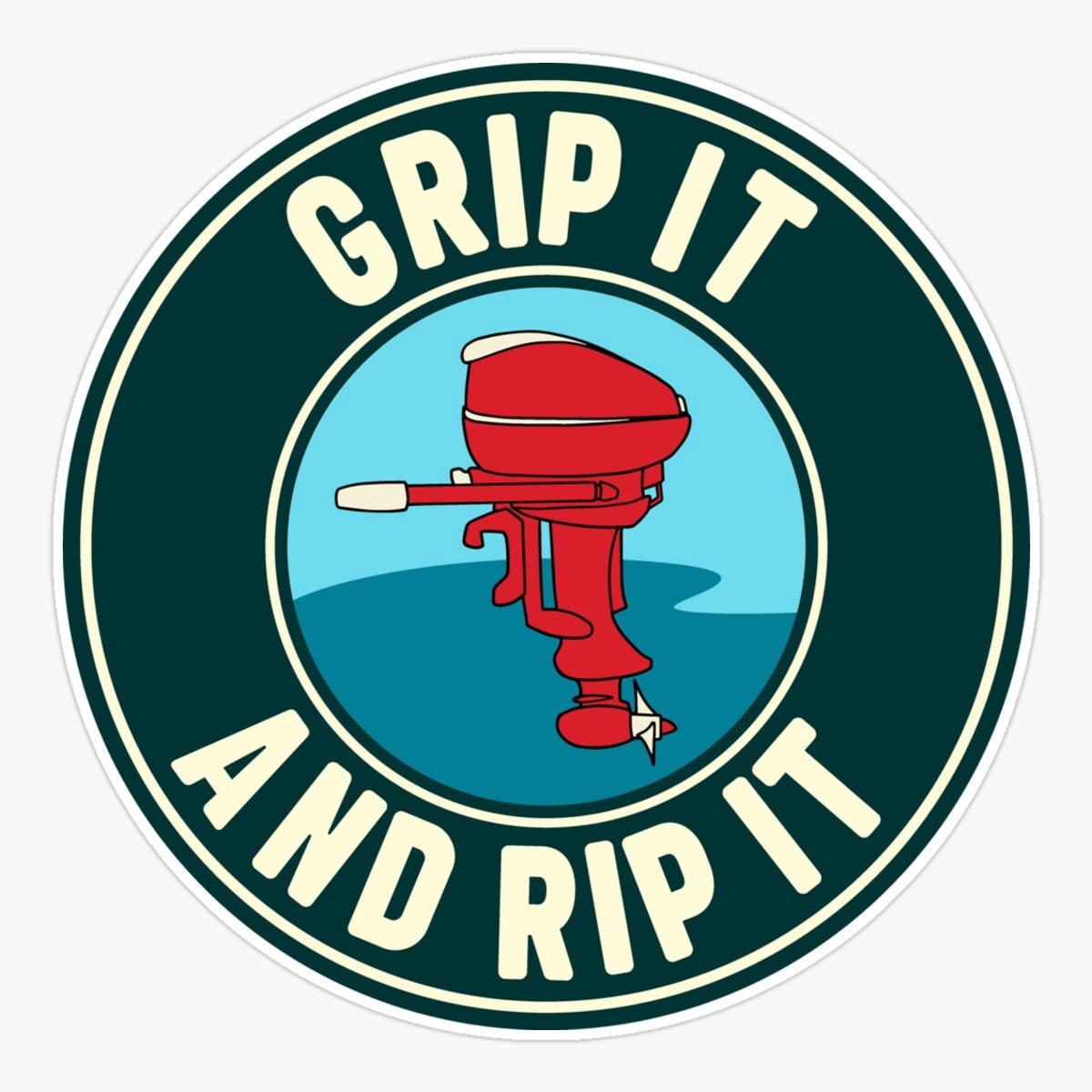 Rip Car Sticker Maneki Outboard Motor Vintage Boating Grip It And Rip It Er, Phone ...