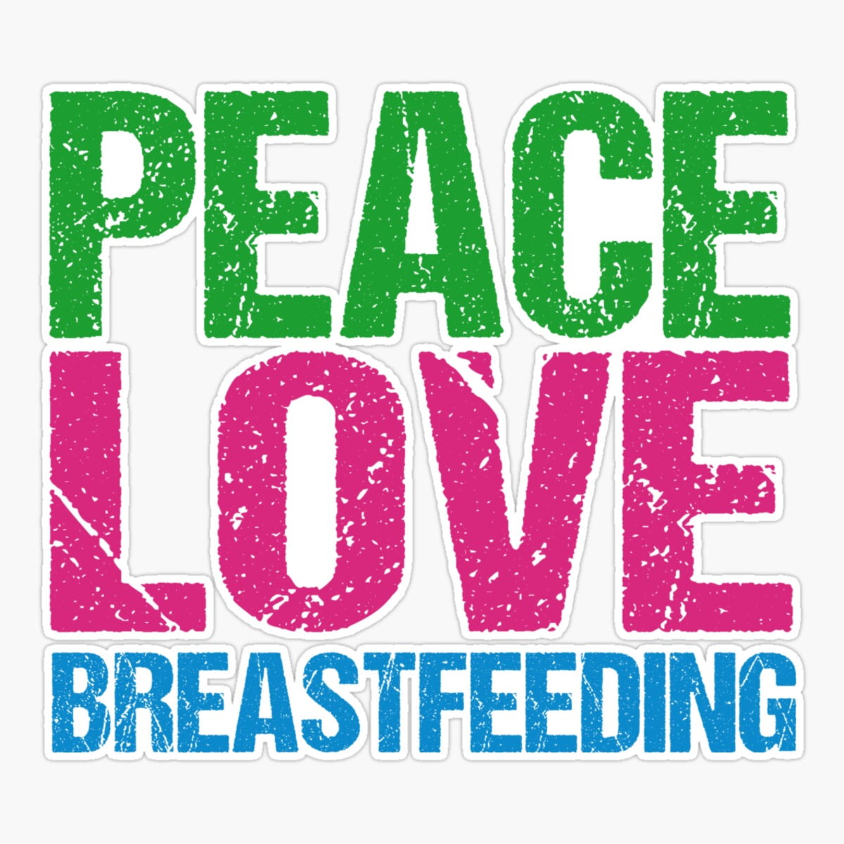 Peace Love Nursing Decal Stickers - 2 Pack, 5 Inch, Waterproof Vinyl Stickers