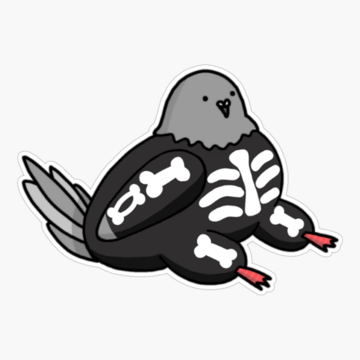 Maneki Pigeon Wearing A Skeleton Costume Er, Phone Decal Water Bottle ...