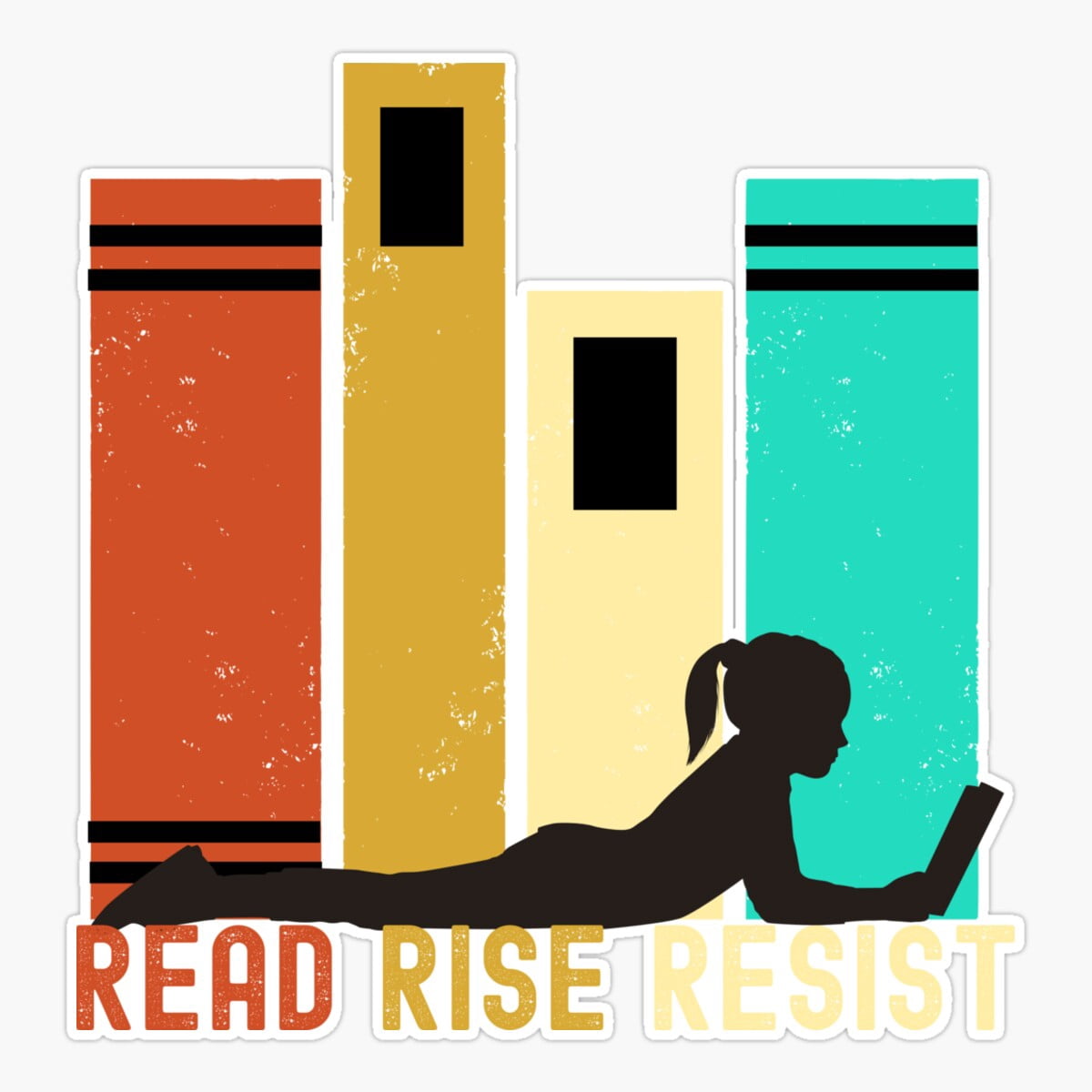 Maneki Read Rise Resist I Love Reading Sticker, Phone Decal Water ...