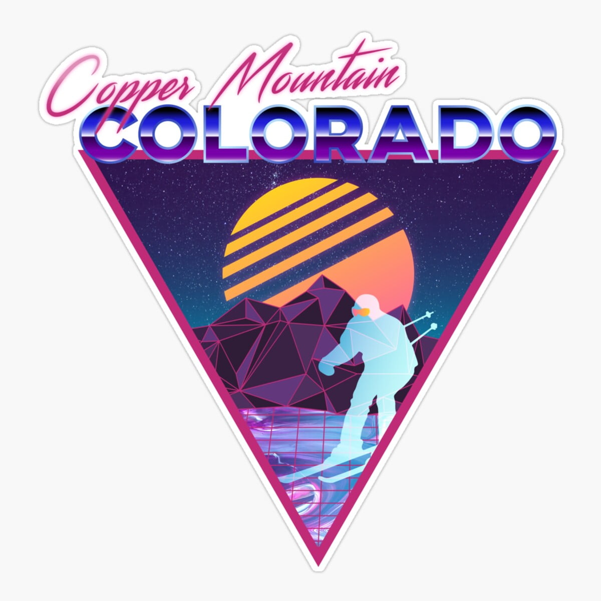 Maneki Retro Vaporwave Ski Mountain | Copper Mountain Colorado | Shirts ...