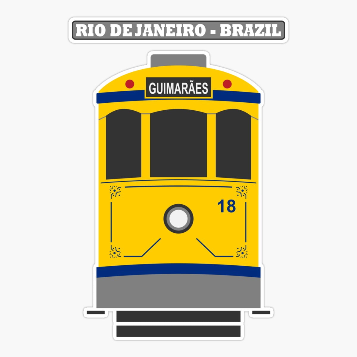 Maneki Rio De Janeiro Vintage Tram - Santa Teresa Line Sticker, Phone ...