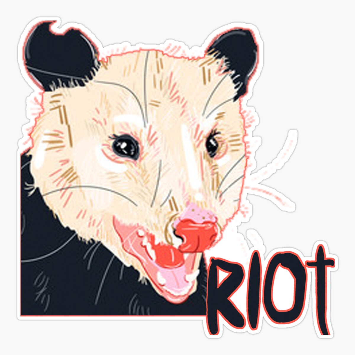Maneki Riot Possum Sticker, Phone Decal Water Bottle Stickers Car ...