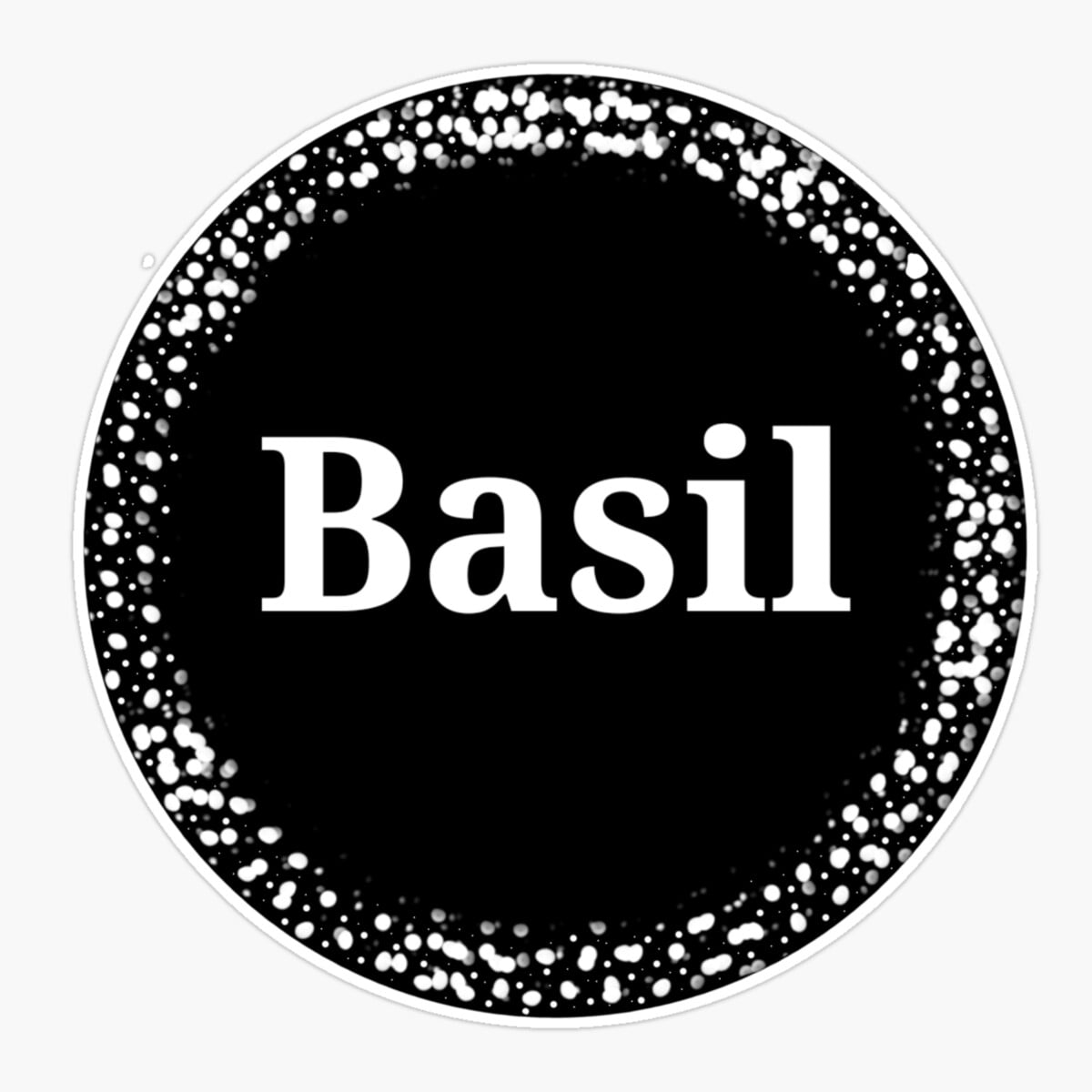 Maneki Round Spice Jar Label - Basil Sticker, Phone Decal Water Bottle ...